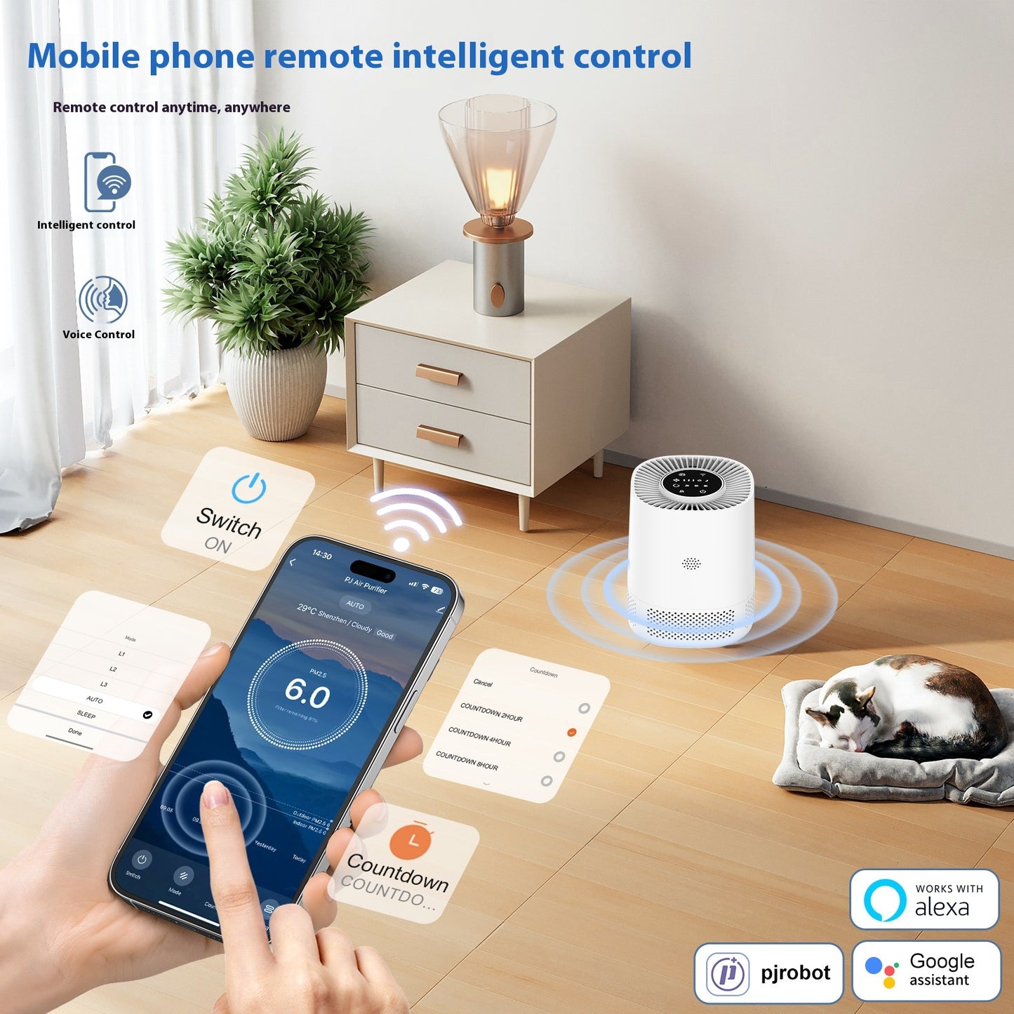 Home Fashion Air Purifier Wifi Smart APP Control